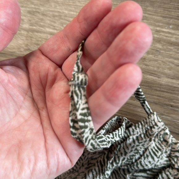 Kori Women's Size Small Overalls Jumpsuit Green Beige Adjustable Palazzo - Picture 5 of 9